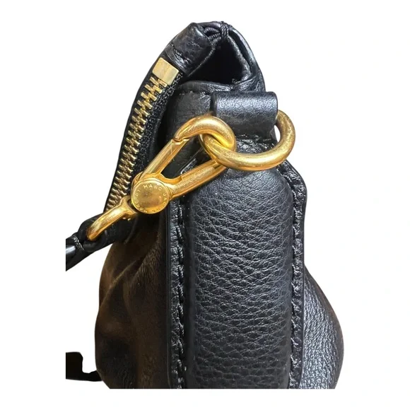 Marc Jacobs Natasha Crossbody Black Leather Gold Accents Purse Shoulder Bag - Picture 8 of 16
